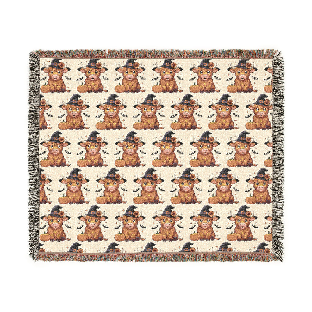 Blanket with pattern of cartoon bears wearing hats on a beige background