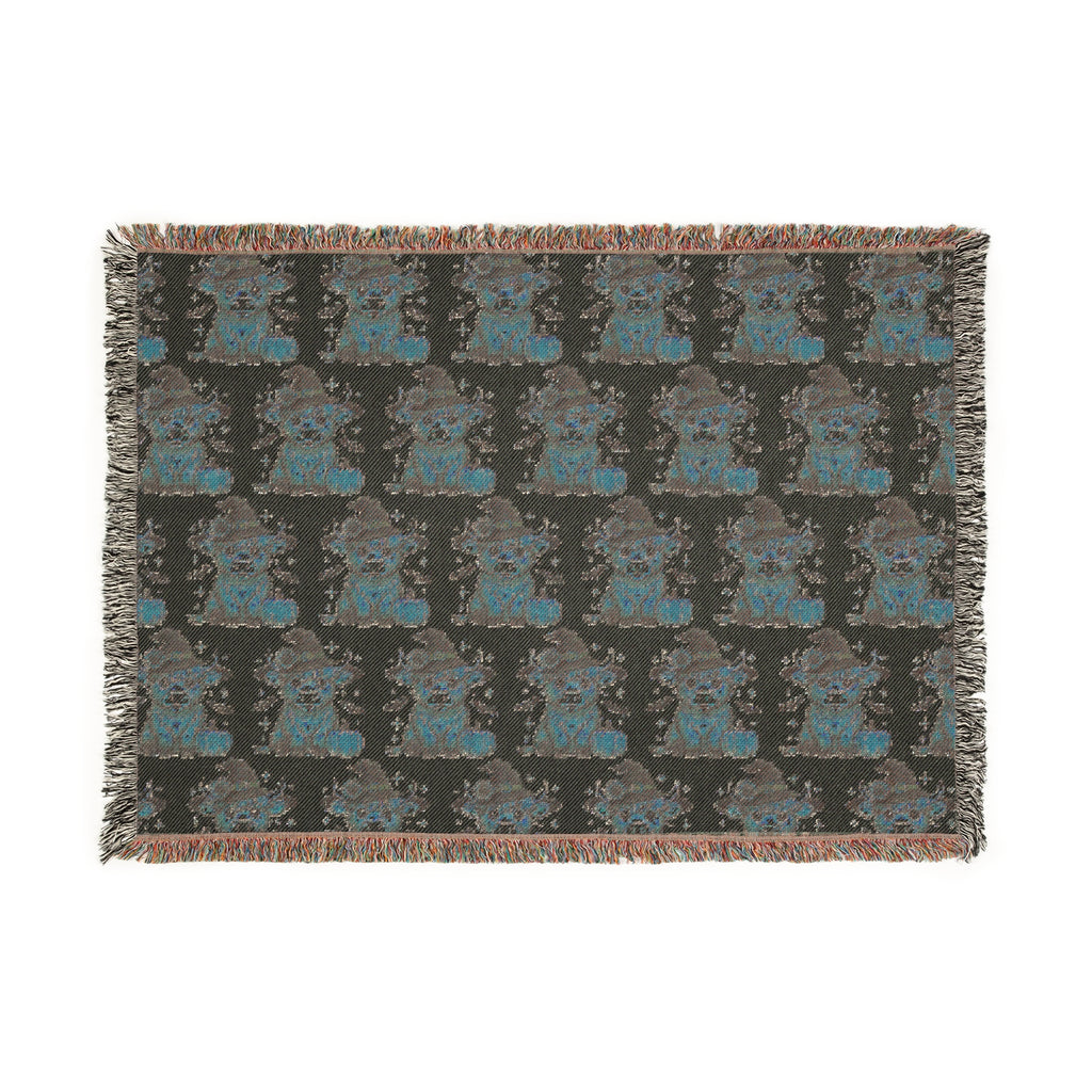 Halloween Highland Cow Blanket | Cozy Woven Throw with Witch Hat Cows & Pumpkins | Boho Fall Decor