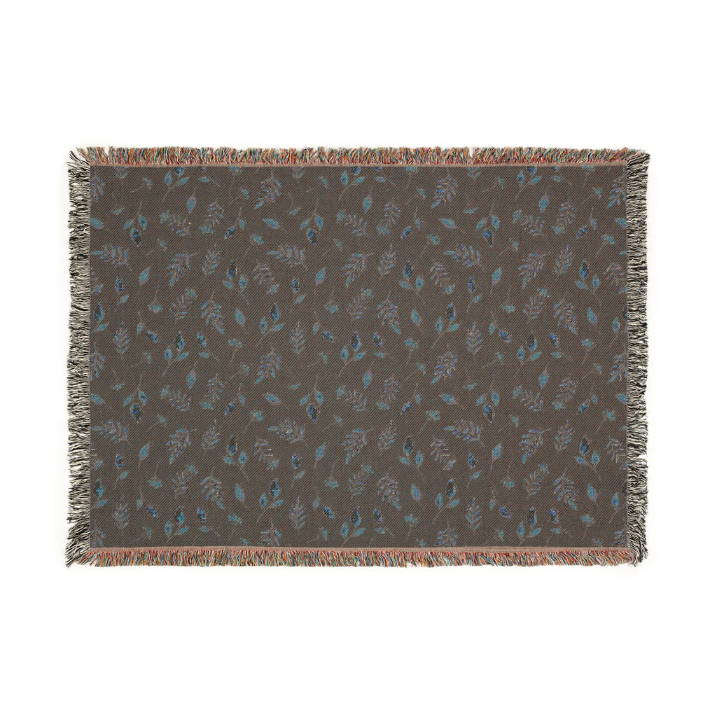 Autumn Leaf Woven Throw Blanket – Cozy 100% Cotton Fall Home Decor with Fringed Edges