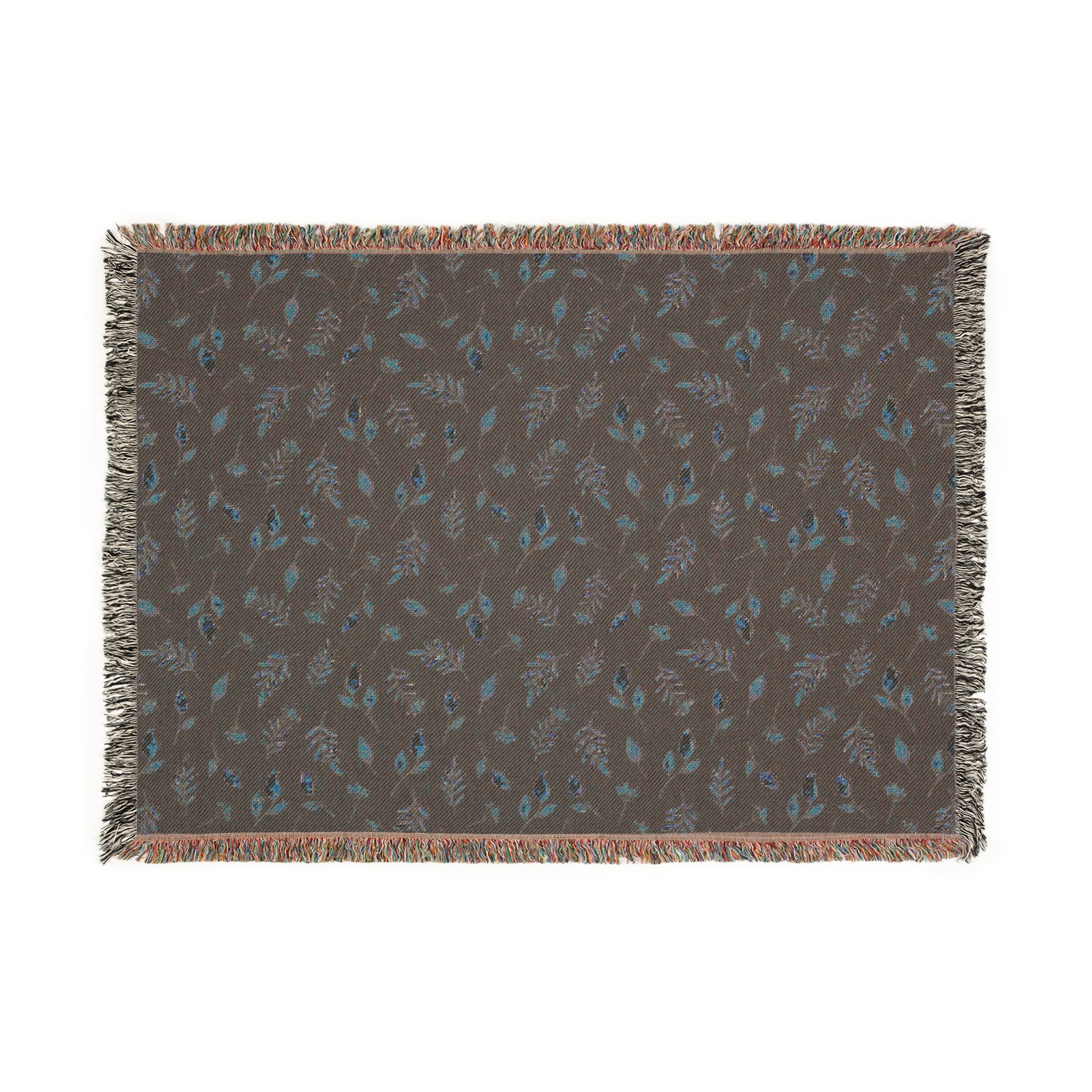 Autumn Leaf Woven Throw Blanket – Cozy 100% Cotton Fall Home Decor with Fringed Edges